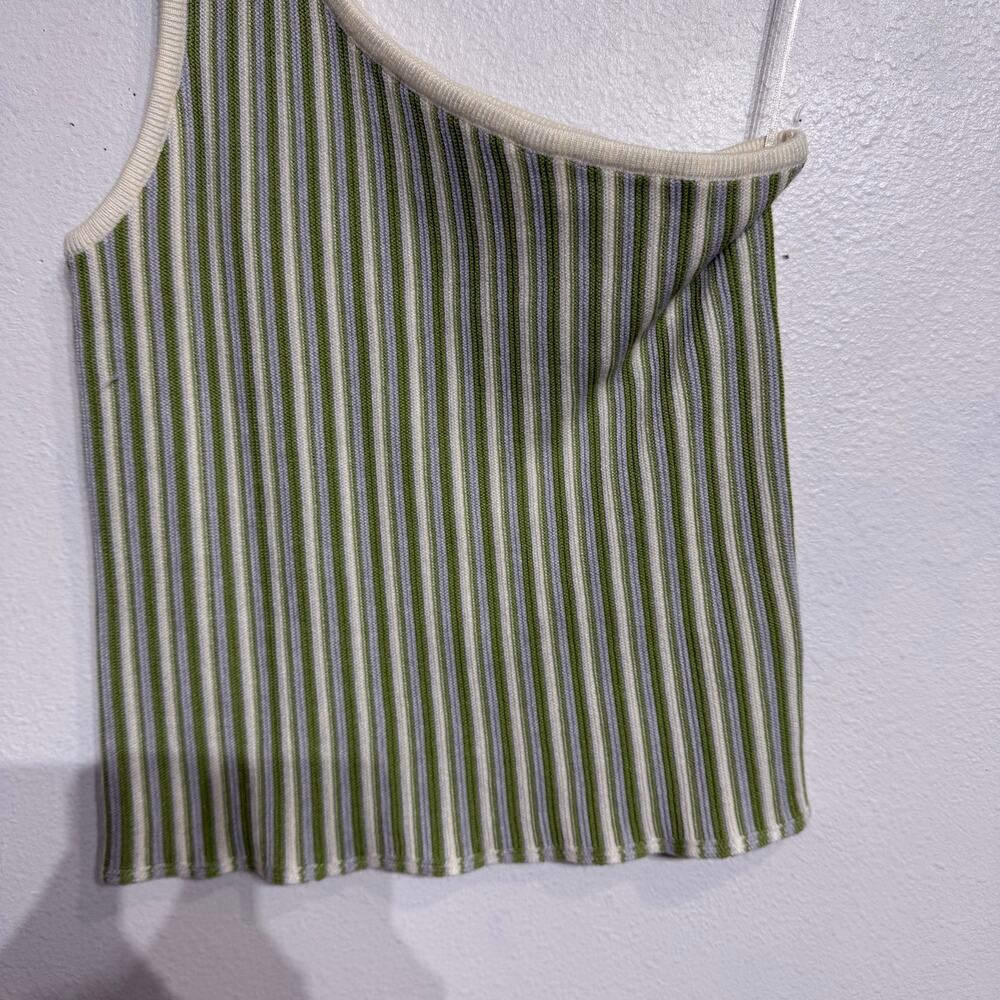 Yllw The Label Wyla Colorblock Stripe Milly Knit One Shoulder Tank Top Sz M - Picture 4 of 14